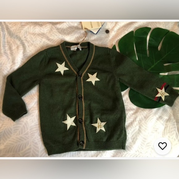Monnalisa hitchhiker cardigan appl stelle sweater boy Sz 12 Months